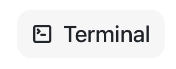 The Terminal button in the review panel of the GitHub Copilot app